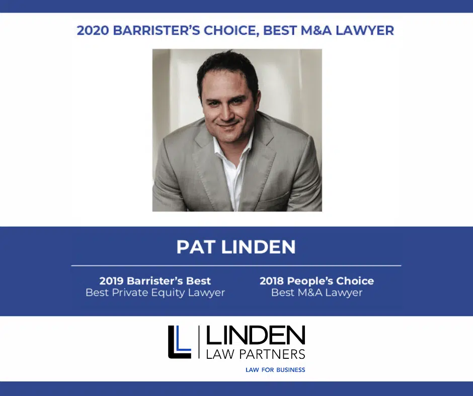 PAT LINDEN RECOGNIZED BY LAW WEEK AS COLORADO’S BEST M&A LAWYER FOR 2020